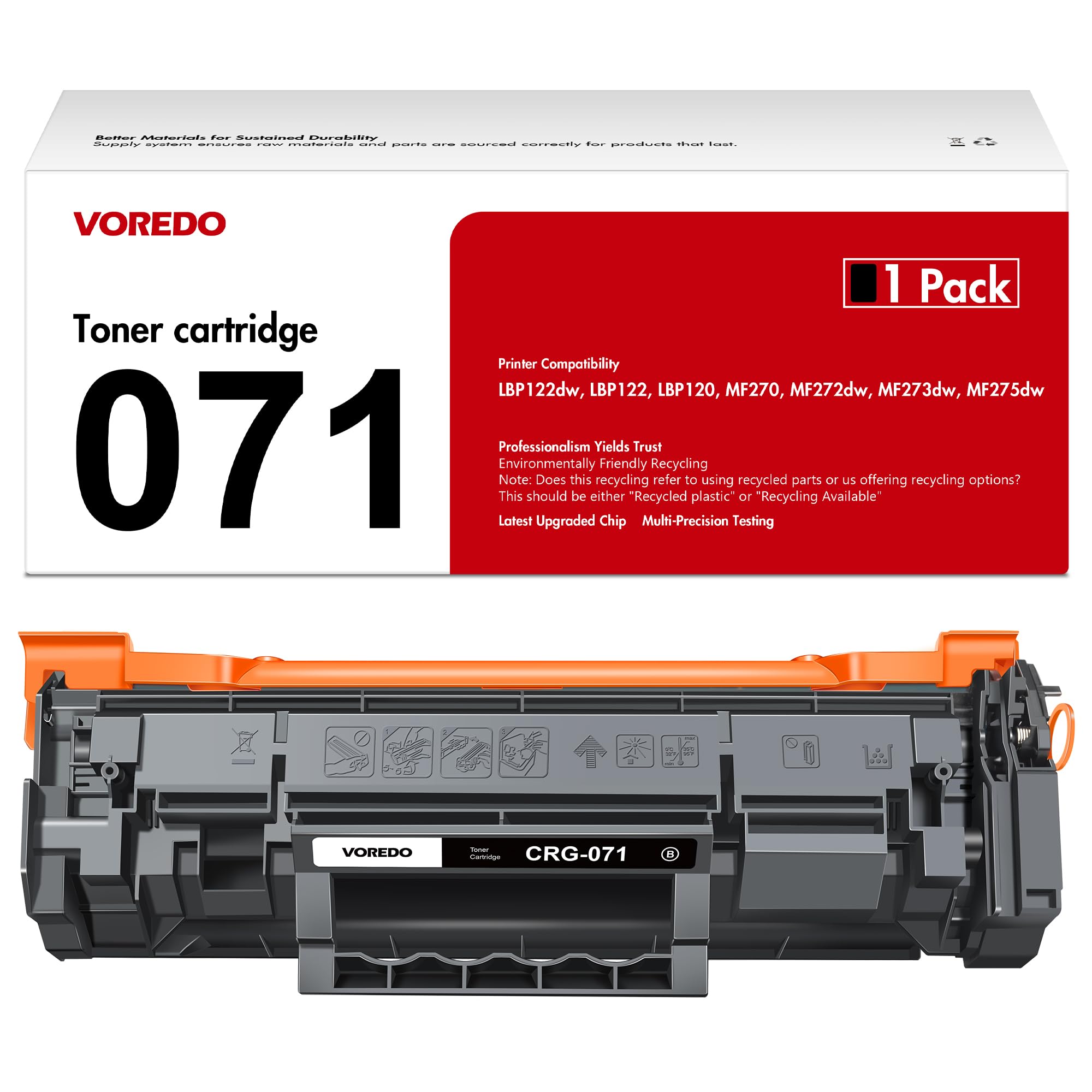 Amazon.com: CRG071 071 Toner Cartridge 071 Black (with CHIP